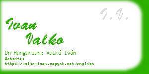 ivan valko business card